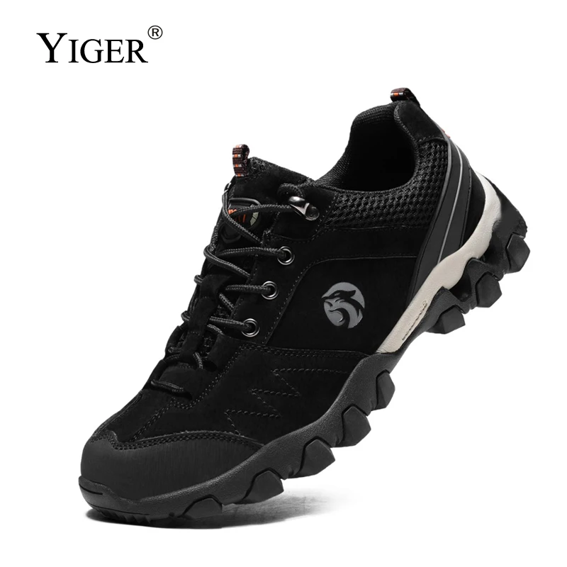 

YIGER Men outdoor casual shoes Lace-up man hiking shoes male climbing shoes men Leisure shoes Non-slip Wear resistant 0220