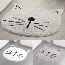 Милый Кот пушистый мягкий лохматый Противоскользящий ковер для спальни обеденный коврик, напольный ковер