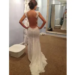 Brautkleid Белый Винтаж кружево Русалка Свадебные платья 2019 Милая Sheer назад robe de mariée vestidos de noiva