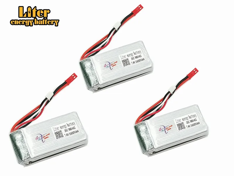 3 шт 7 4 V 1600mAh 25c Lipo батарея для FT009 RC лодки катера 12428 2S 1600 mah 903462 JST SM KET T PLUG |