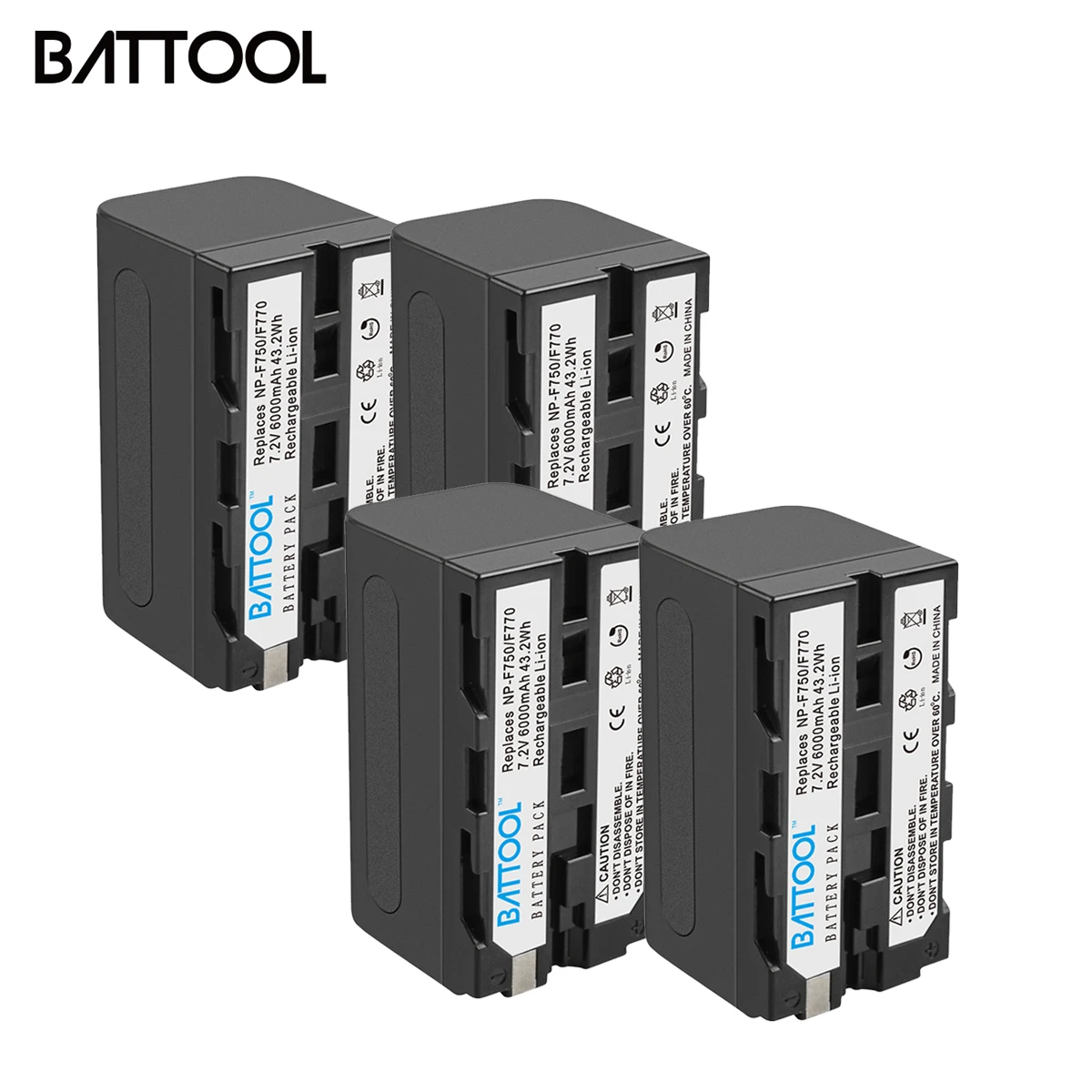 Bonacell 6000 мА/ч, NP-F770 NP-F750 NP F770 np f750 NPF770 750 батареи для sony NP-F550 NP-F770 NP-F750 F960 F970 L50 - Цвет: 4 Pack Battery