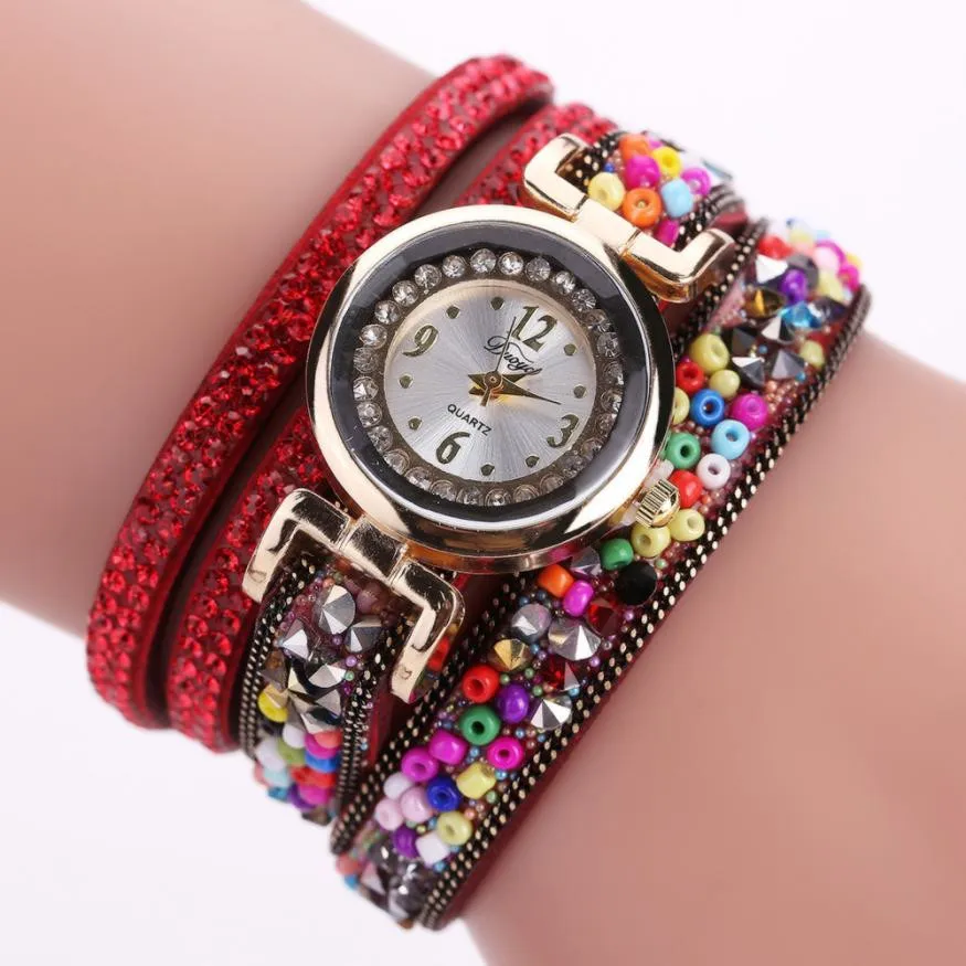 Duoya Lady Elegant Small Dial Watches Women Fashion Diamond Leather
