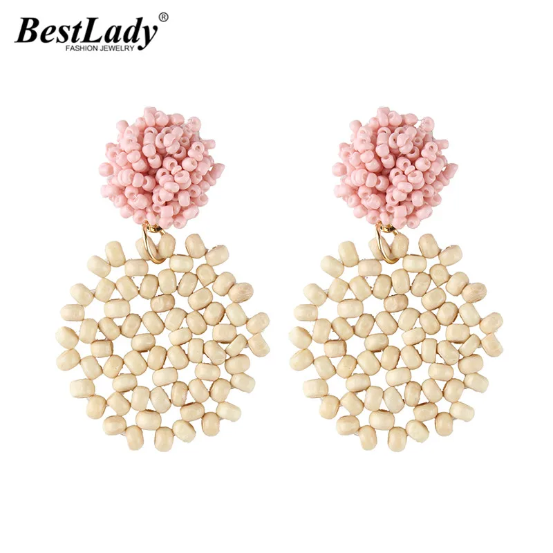 

Best lady Round Drop Earrings For Women Fashion Acrylic Wedding Party Gift Dangle Charm Boho Jewelry Wholesale Hot Sale Bijoux