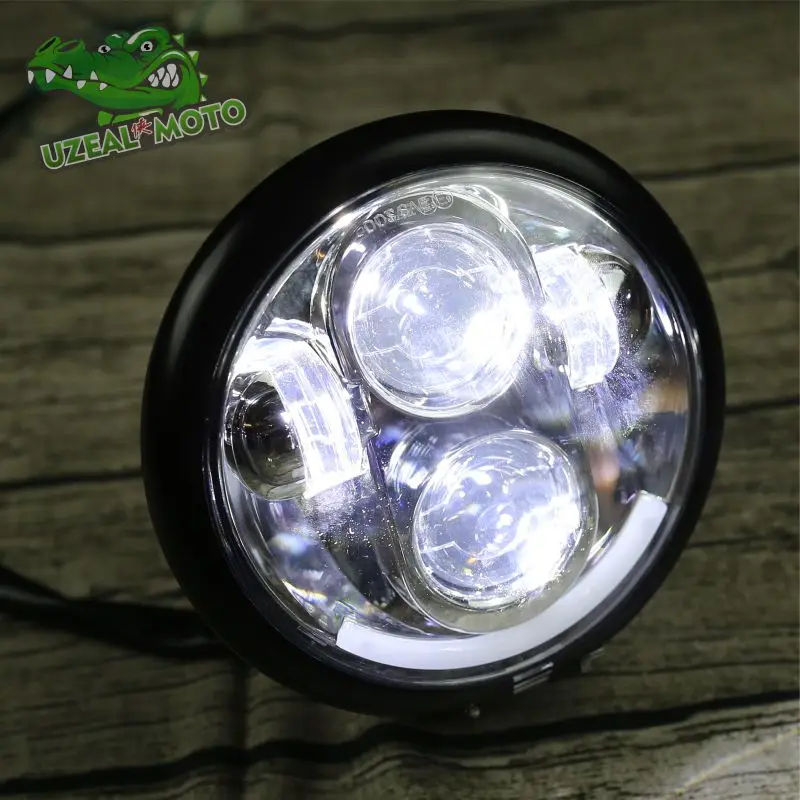  5.75 inch High Quality Motorcycle Headlamp Universal boober chopper Vintage Front light Halley 883  - 32823310752