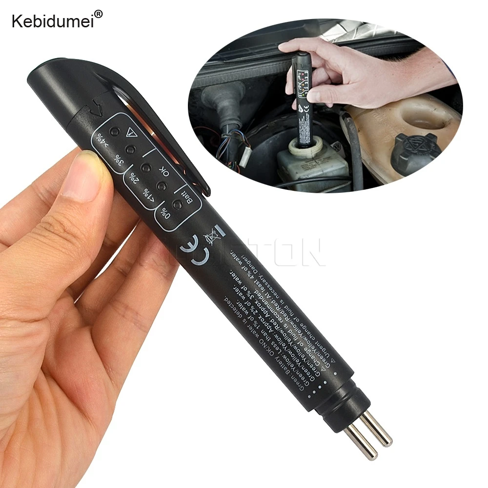 

kebidumei Universal Brake Fluid Tester Pen 5 LED Car Vehicle Auto Automotive Testing Tools Testing DOT 3, DOT4, DOT5 Brake Fluid