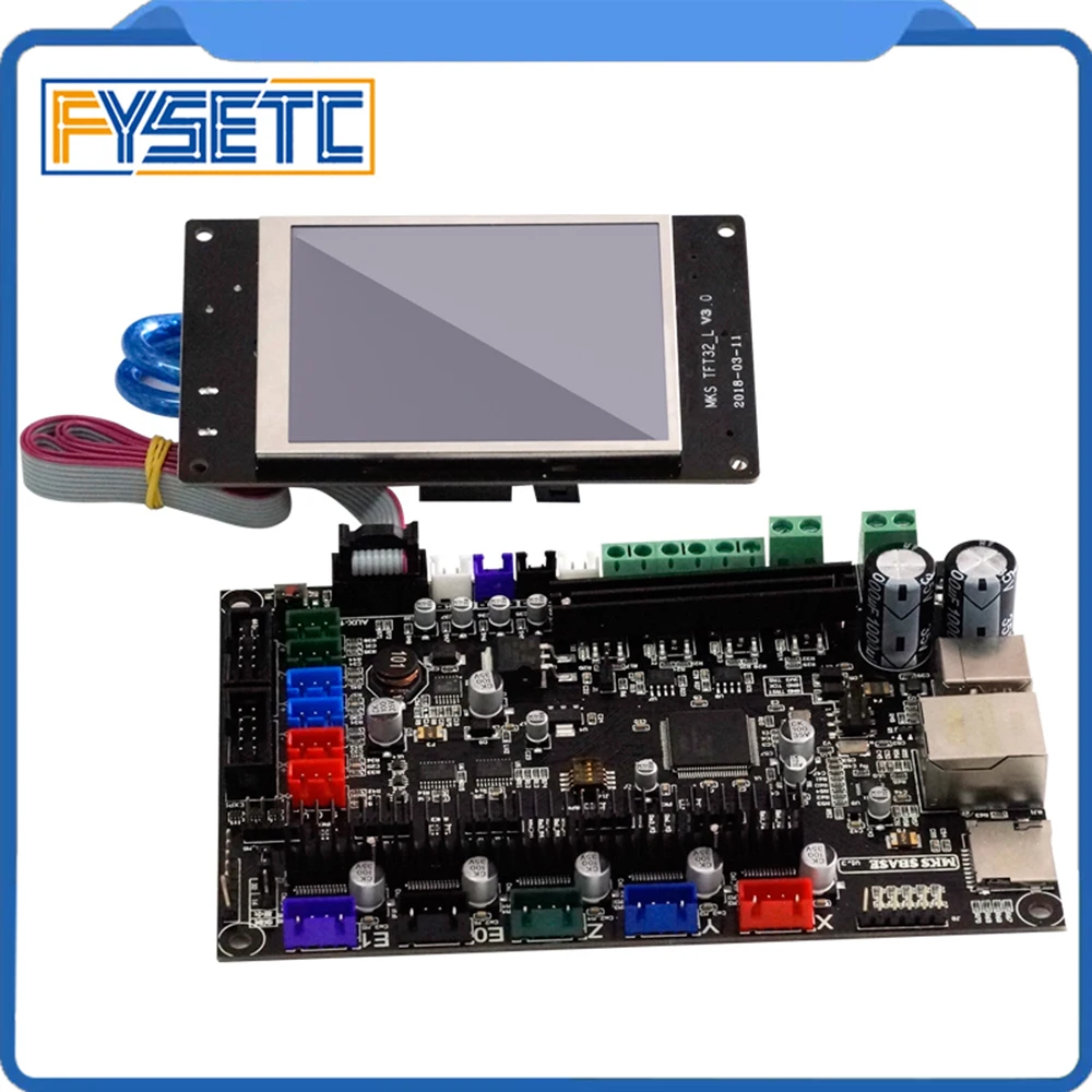 3D принтеры Запчасти TFT32 V3.0 3 2 ''контроллер Дисплей + SBASE V1.3 Smoothieboard 32 бит плате