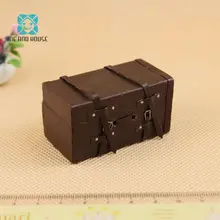 Мини Чемодан кожаный чемодан Миниатюрный Кукольный дом Винтаж традиционный коричневый 1:12 Масштаб