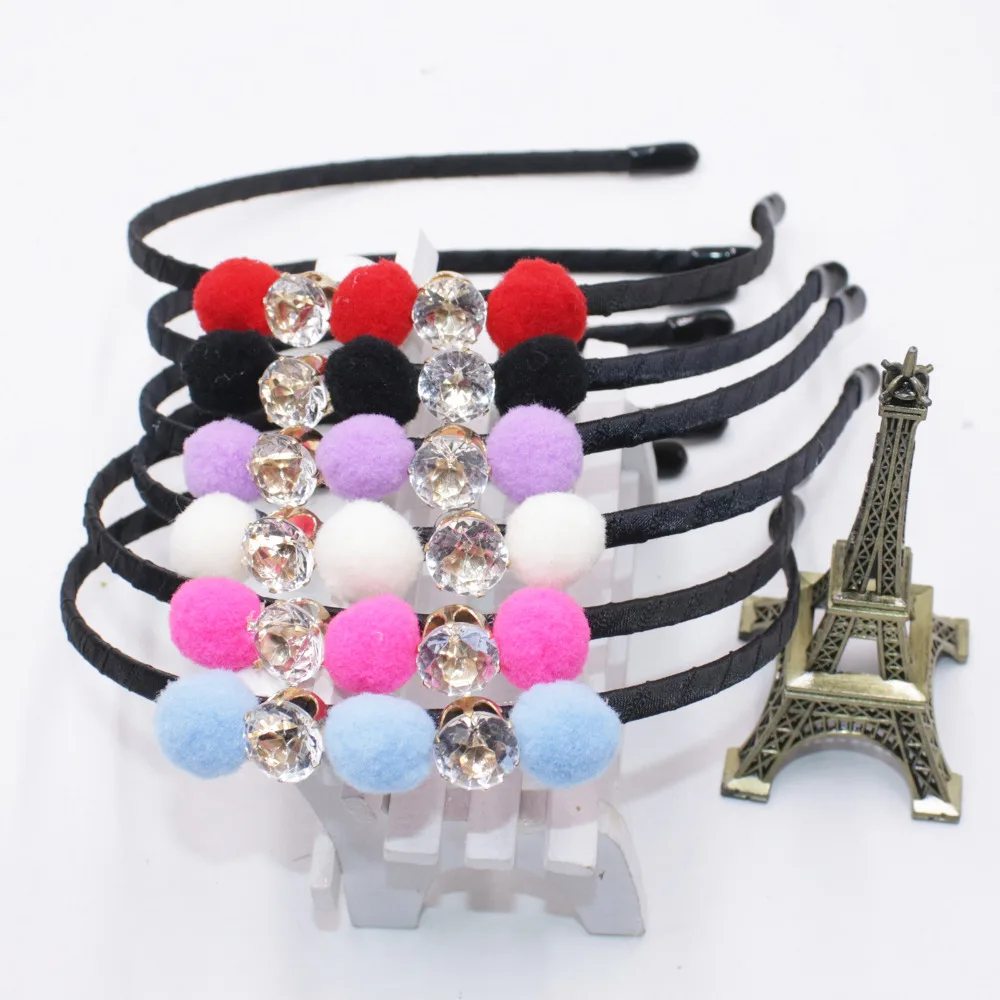 New Cute Sweet Color Small Hairy Ball Hairband for Girl Elegant
