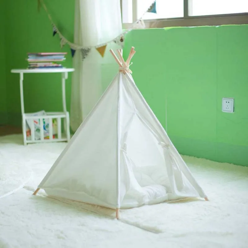 Игровая палатка для собак/кошек кровать собак вигвам с подушкой|house teepee|play tentteepee
