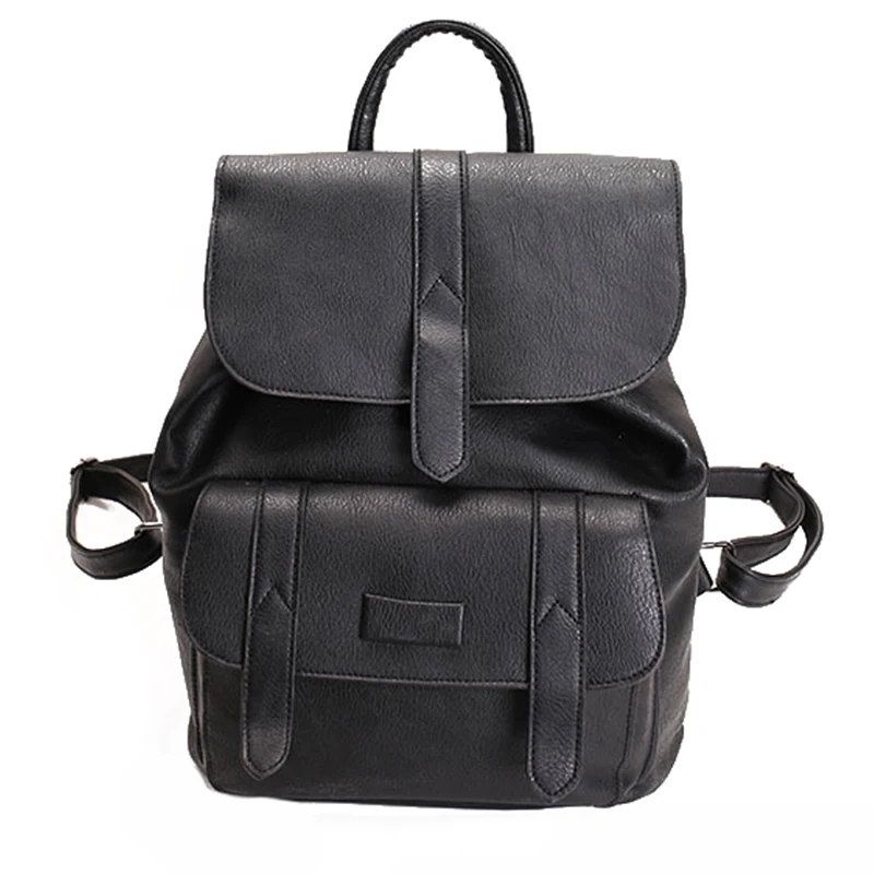 Женский рюкзак кожаный рюкзак Feminima Mochila школьные рюкзаки для девочек Высококачественный винтажный женский рюкзак Sac A Dos - Цвет: Черный