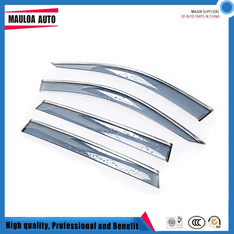 

4 Piece Injection molding trim vent shade rain sun wind deflector window visor for Q7 2006-2015 2016-2018
