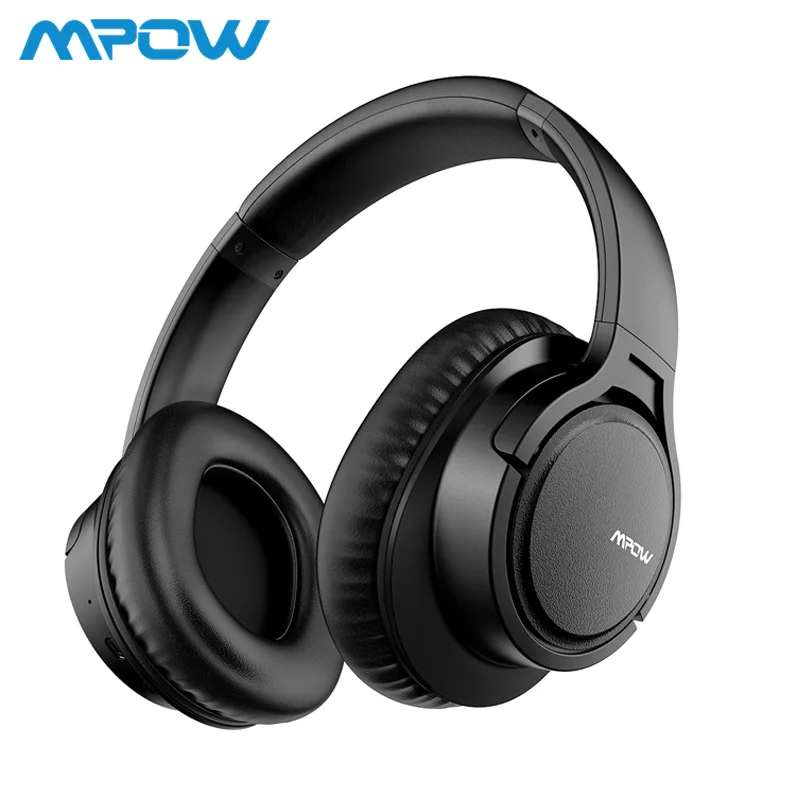 Mpow H7 18h время воспроизведения через ухо Bluetooth беспроводные/проводные наушники с микрофоном мягкие наушники 40 мм драйвер для ПК ТВ телефонов - Цвет: Black