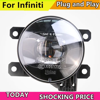 

doxa Car Styling FOR VALEO LED LIGHT for Infiniti G25 G35 G37 M25 M35 M37 Q70 LED Fog Light Auto Angel Eye Fog Lamp