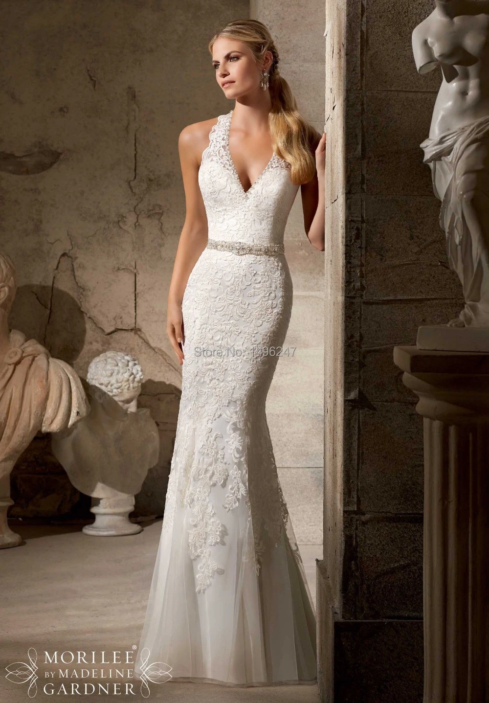 tight white wedding dress
