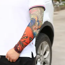 3D печатные летние мужские трендовые поддельные татуировки эластичные УФ-защита крутые призрачные гетры для рук Защита от Солнца Унисекс татуировки рукава
