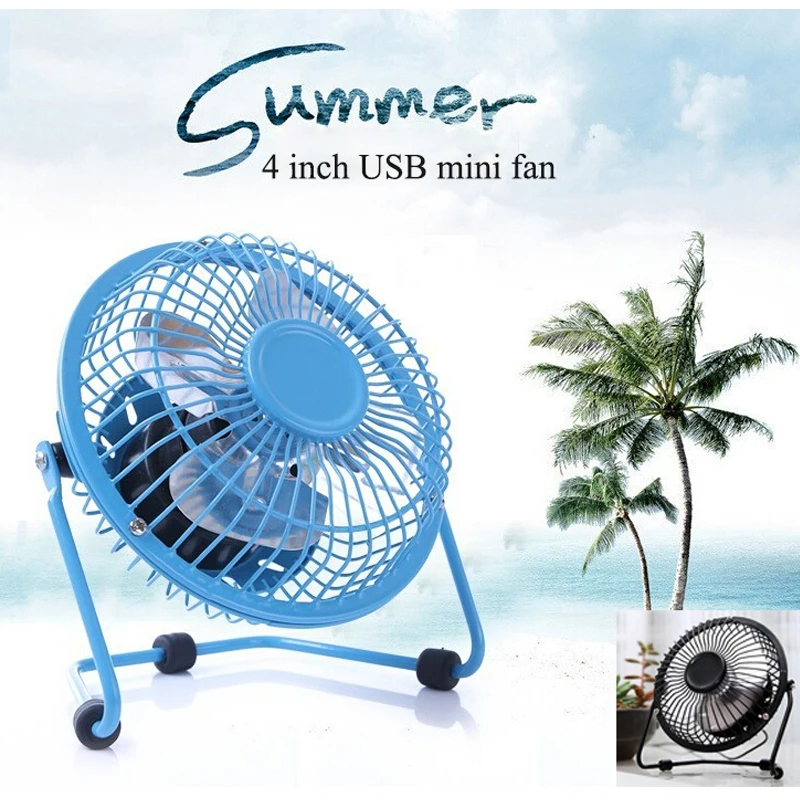 Portable Metal 4 inch Wired USB Fan mini Home Office Desk Fan for