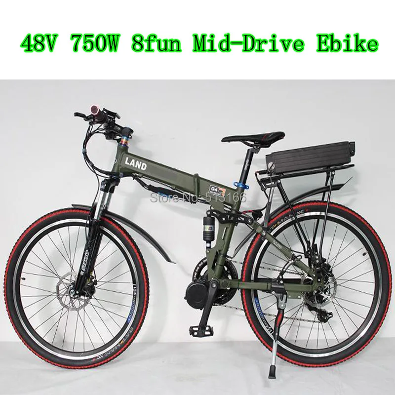 Cheap! 48V 750W Mid Drive Electric Bike Electric Bicycle Foldable Frame