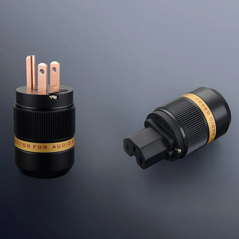 

Free shipping One pair Viborg VM501/VF501 Audio Pure Copper 99.999% US Power Plug Connector IEC Female Plug HIFI