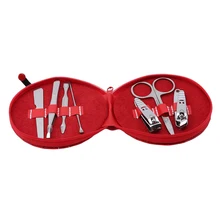 Новые инструменты для маникюра Набор инструментов для ухода за ногтями из мультфильма Аксессуары для красоты 7 в 1 портативные Мультяшные, из нержавеющей стали для ногтей