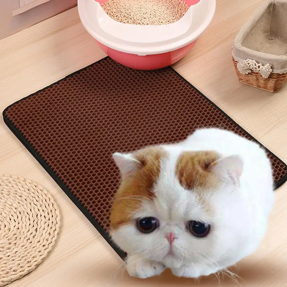 

Cat Litter Catcher Mat 2-layer Dust Trapper Pet Pad Waterproof Eco-friendly Kitten Rug Household Sand Cleaning