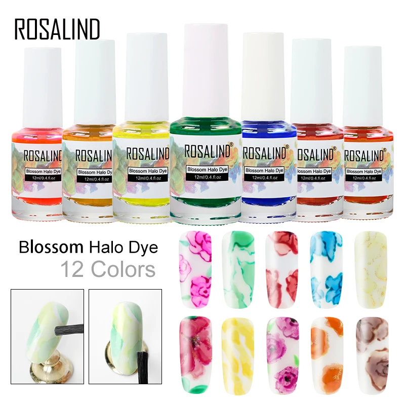 Гель лак ROSALIND Blossom Halo Dye для ногтей 12 мл дизайн гелей Полуперманентная УФ лампа