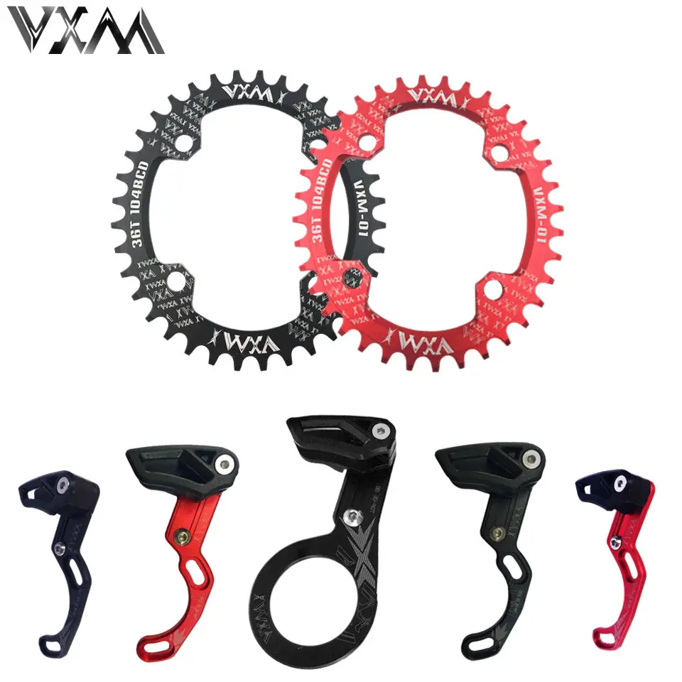 

VXM Bicycle 104BCD Crank MTB Chainwheel Narrow Wide 32T 34T 36T 38T Oval Chainring Bicycle Chain guide protector Bicycle Parts