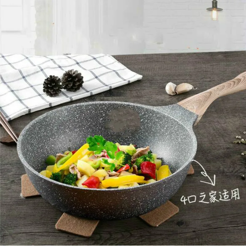 Кухня бытовой камень цвет антипригарный wok камень майфан сковорода для готовки горшок Бытовая индукционная плита WF315937