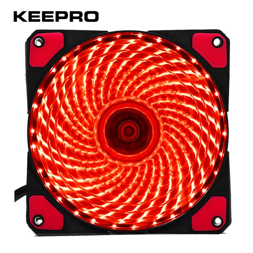 

KEEPRO Original 33 Lights 120mm PC Computer LED Silent Fan 12V Luminous 3Pin 4Pin Plug Computer Case Heatsink Cooler Cooling Fan