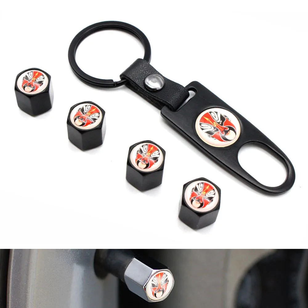 4pcs Zinc Alloy Anti theft Car Wheel Tire Valve Caps Stem Air+1pcs