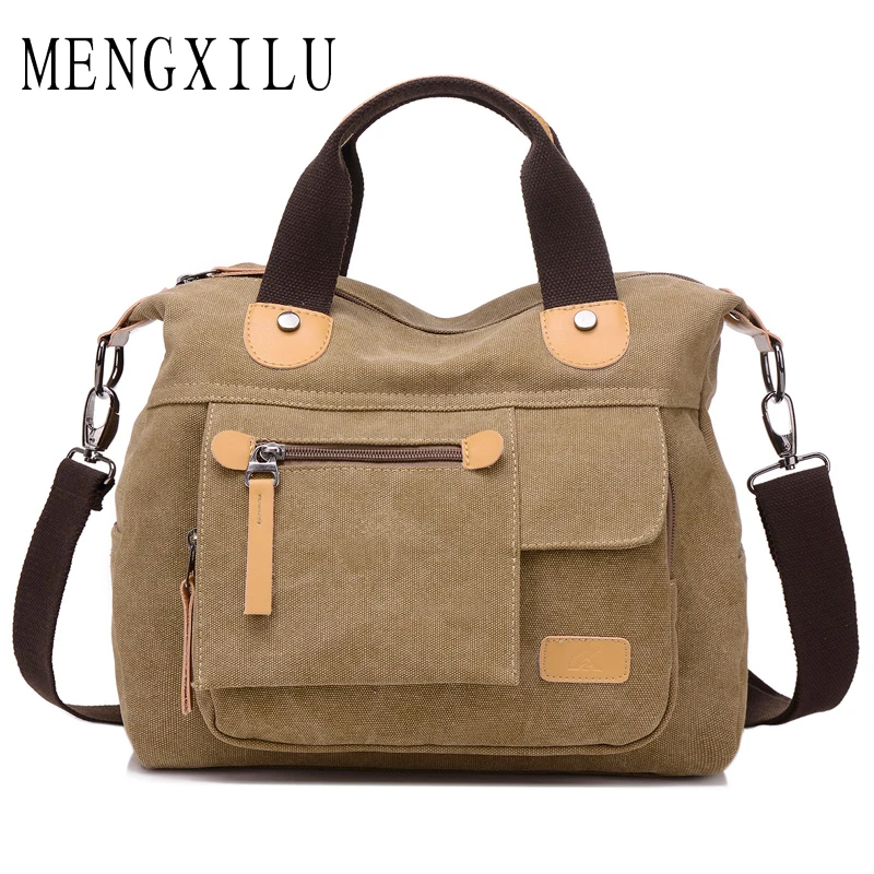

MENGXILU Vintage Canvas Bag Women Designer Handbags High Quality Tote Bag Ladies Shoulder Hand Bag Casual Bolsos Sac A Main 2018