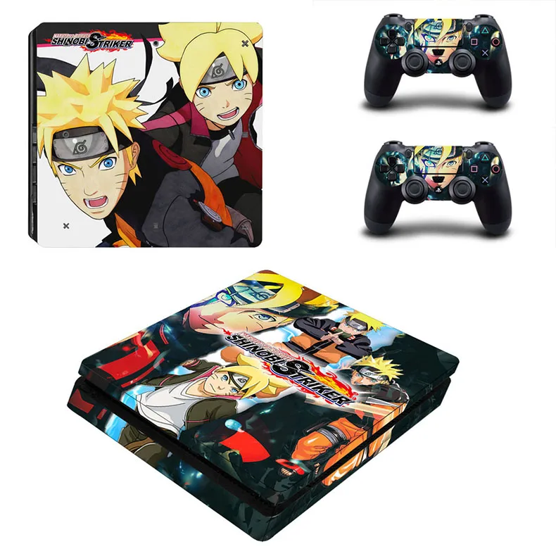 PS4 Slim Skin аниме стикеры Naruto Play station 4 тонкие виниловые наклейки Стикеры для Playstation 4 Slim консоли и два контроллера