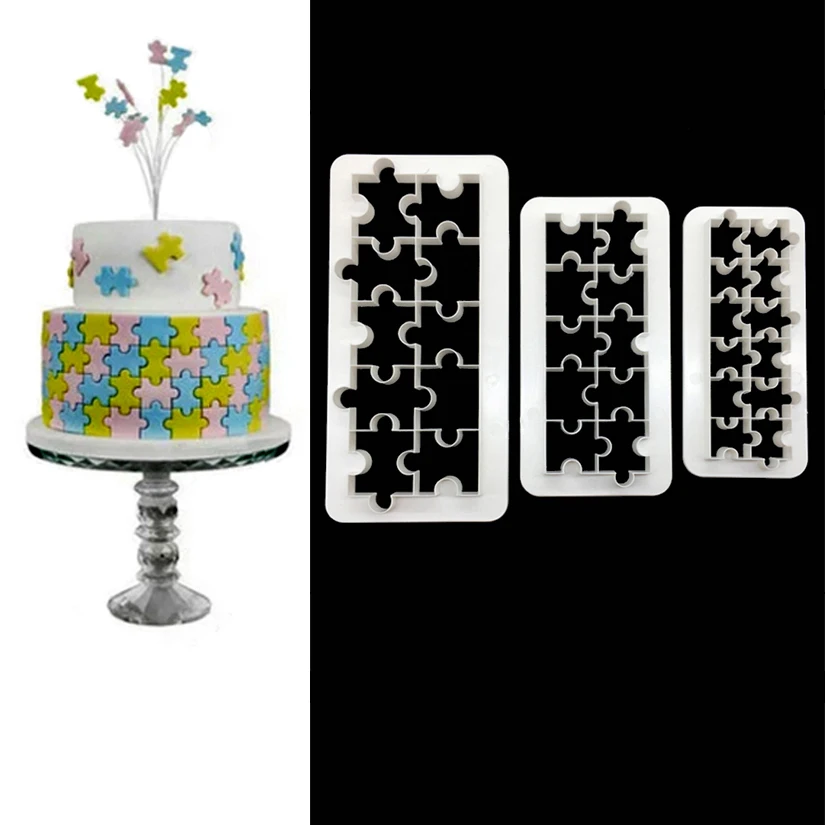 3 шт./набор, геометрическая фигура, пластиковая квадратная форма, для украшения торта, резак для печенья, формочки для помадки, инструменты для торта