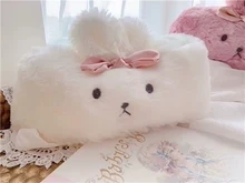 Candice guo плюшевая игрушка мягкая кукла мультяшное животное кролик бант салфетка