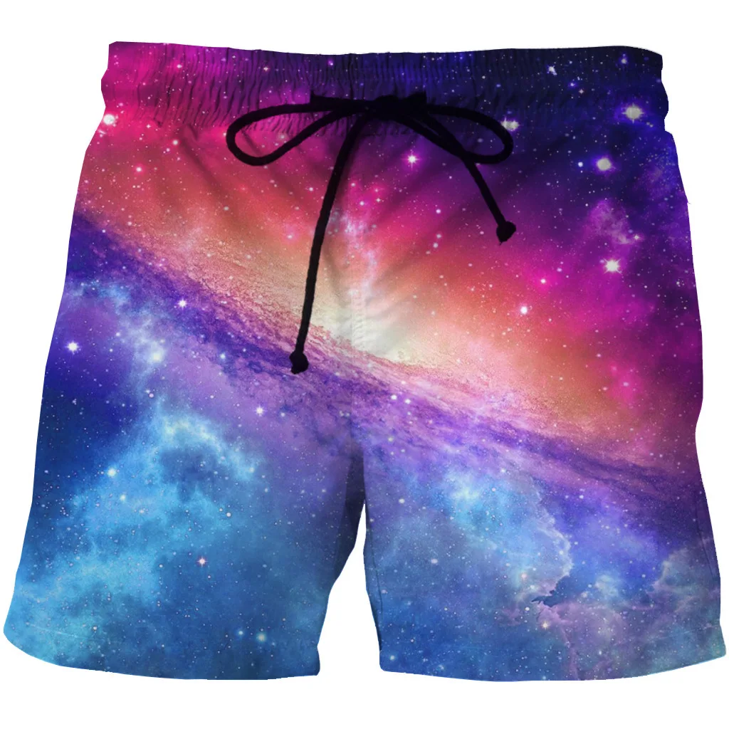 Мужские шорты с 3D-принтом Galaxy Space Stars, летние быстросохнущие бермуды Masculina, модная дышащая одежда, большие размеры 6XL
