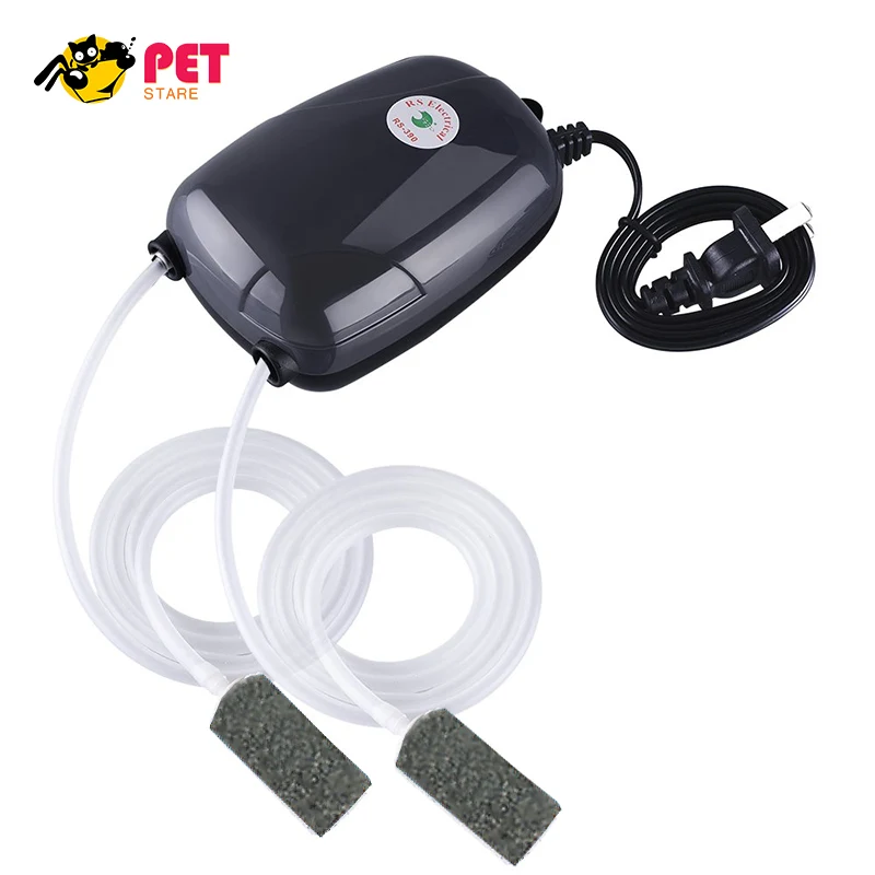 Air Pump Aquarium and Fish Tank Oxygen Ultra Quiet Air Pump with 2 Air stones 2M Silicone Tubes