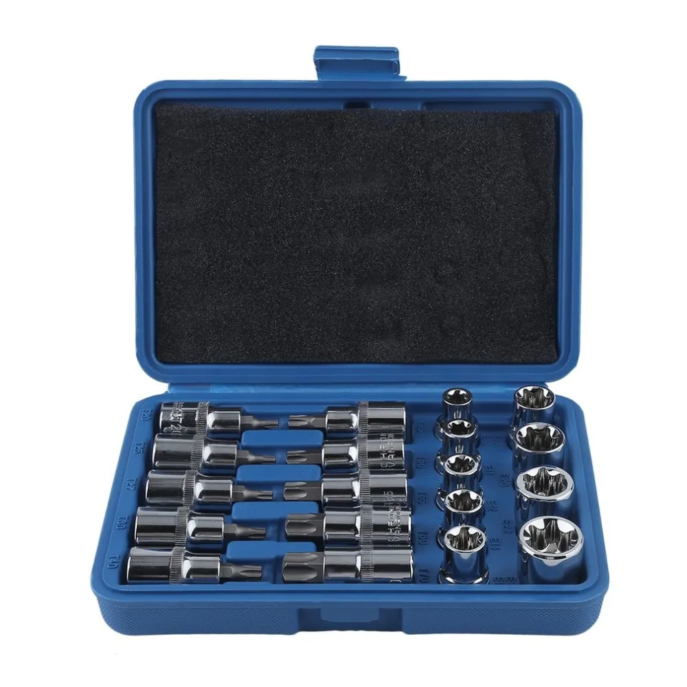 19PCS/SET 1/2 Inch Socket Set With Carry Box Portable Male Female