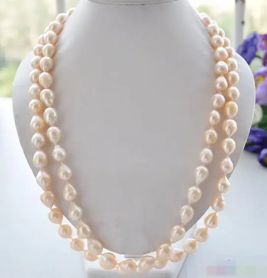 

song voge gem nanJ1495 Teardrop pink Freshwater cultured pearl necklace