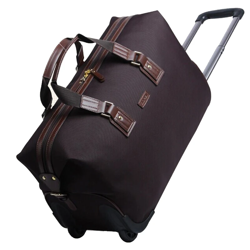 2017 Women Rolling Luggage Men Travel Bags Waterproof Trolley Bags Weekend Duffle Bag Women ...