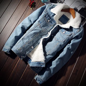 

2019 Autumn Men Warm Jacket Fashion Solid Windbreak Outerwear Coat Winter Causal Pockets Hip Hop Workout Mens Denim Jacket