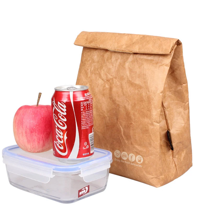 Foldable Reusable Leakproof paper Lunch Food font b Bag b font Container Portable Large Capacity Kids