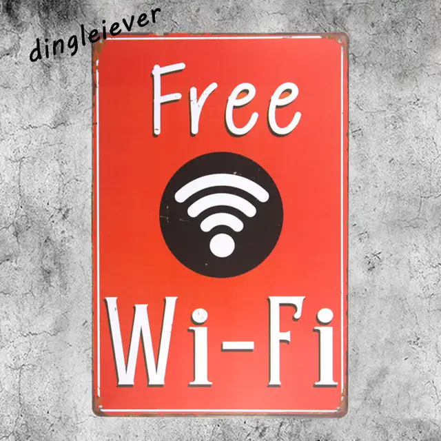 online shop new red free wifi vintage metal sign coffee signs
