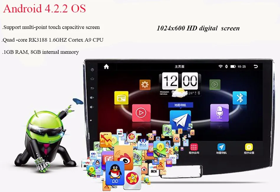 Flash Deal 9 inch android car audio system for Great wall Hover H6 with Quad core 1.6GHz CPU 1024x600 screen 16G rom 4