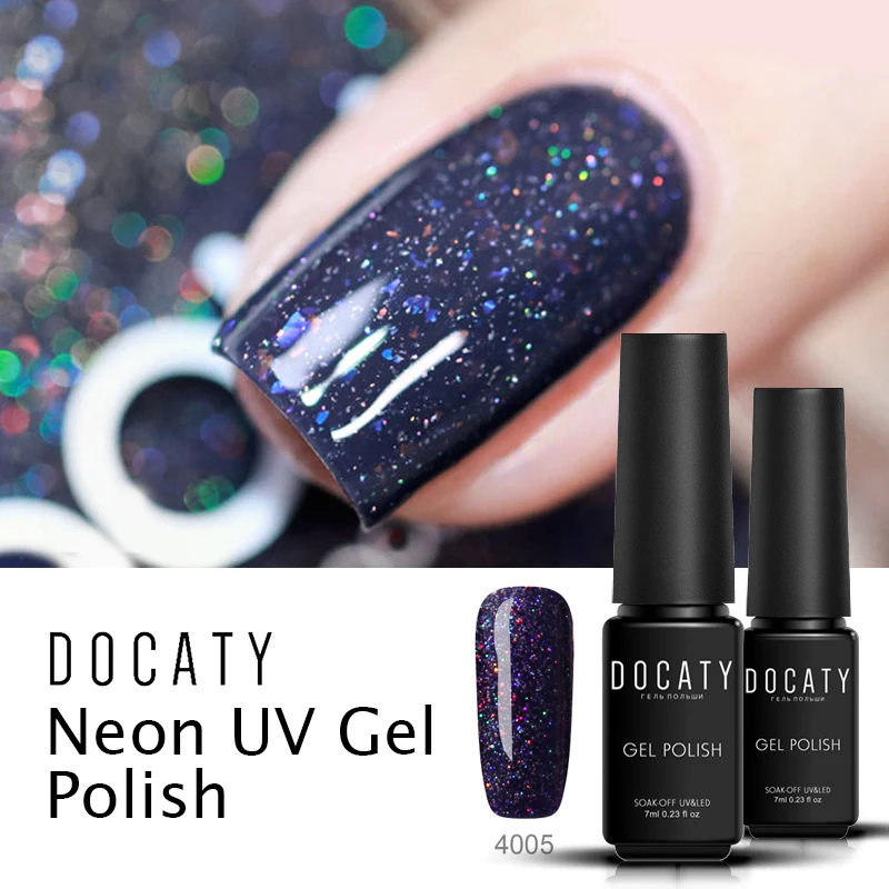 

Docaty UV Gel Polish Neon Long Lasting for Nails Soak Off Nail Gel Polish Semi-Permanent Gellak Uv Nail Art Hybrid Gel Varnish