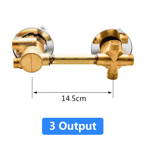 Vagsure 2/3/4/5 способов Выход латунь смесительный клапан переключателем Термостатический смеситель для душа кран Температура смеситель Управление винт Ванная комната - Цвет: 3ways 14.5cm screw