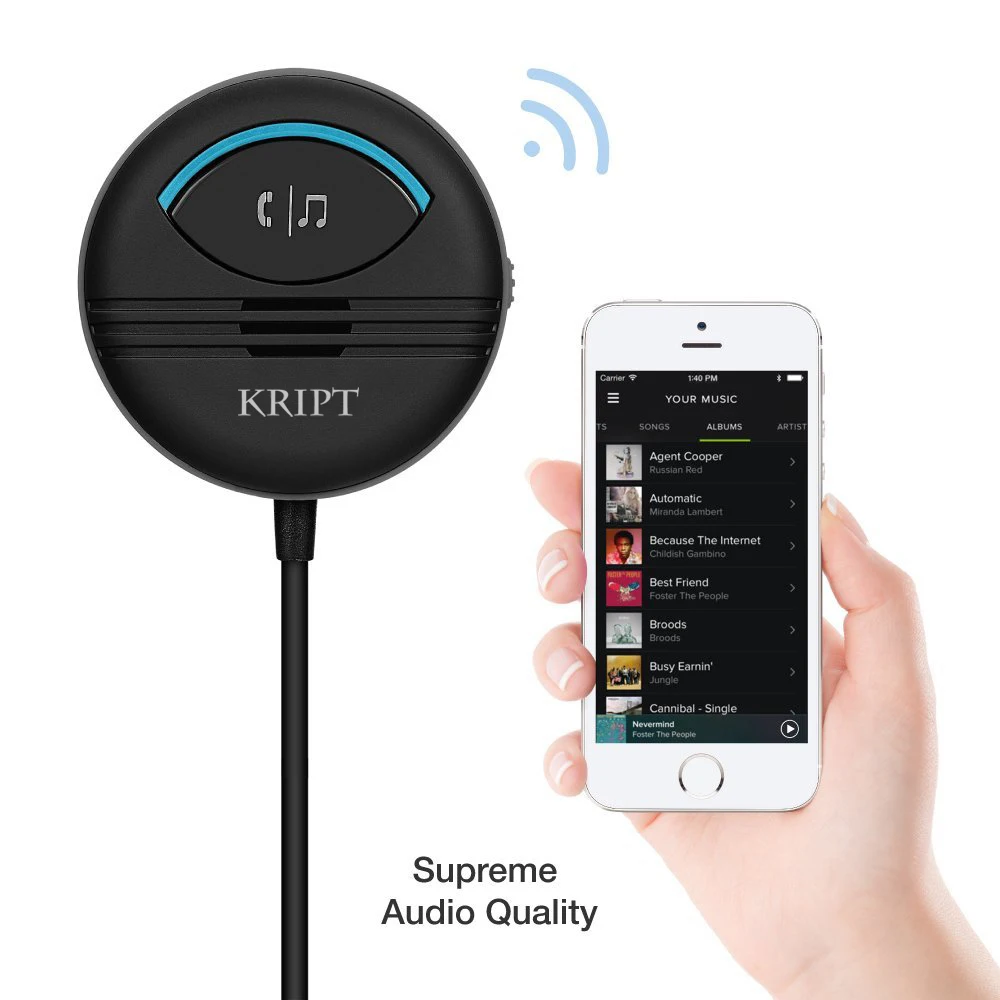 Kript 2-го поколения Bluetooth автомобильный комплект громкой связи можно подключить два мобильных телефона Поддержка APTX