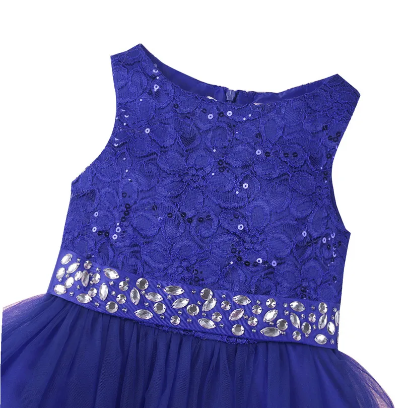IEFiEL/платья с блестками и цветочным узором для девочек Детские Вечерние платья из тюля для подружки невесты Детские летние платья принцессы для первого причастия