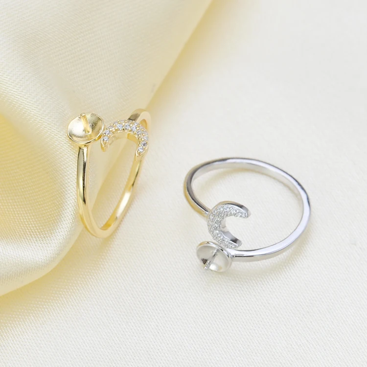 

Hot Fashion Women 925 Sterling Silver charm Shellfish pearls beads Fit Ring Settings Jewelry Making for Women DIY Gift