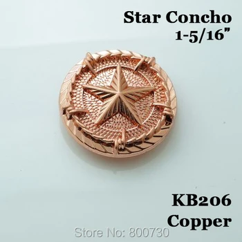 

(KB206) 10pc 1-5/16'' Pistols with Berry Concho Saddle Concho Copper