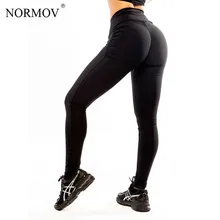 NORMOV S-XL Women Push Up Leggings Polyester Fitness Legging Large Size Black Slim Jeggings High Waist Leggings Trousers Women