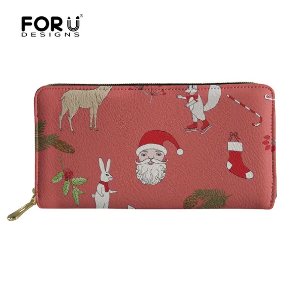 HN327Z21 FORUDESIGNS/кошелек Merry для рождественской вечеринки универсальный для женщин кошельки-органайзеры дамы держатель для карт монет Чехол - Цвет: HN327Z21